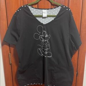 Disney Mickey Polka Dot Scrub Top